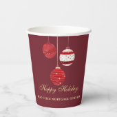 ハッピーホリデーパーソナライズされたズウォーターカラービジネス 紙コップ (裏面)