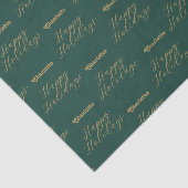 ハッピーホリデーパーソナライズされたズネーム伝統的グリーン 薄葉紙 (詳細)