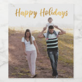 ハッピーホリデーパーソナライズされたフォトワインラベル ワインラベル (シングルラベル)