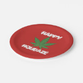 ハッピーホリデーパーソナライズされた ペーパープレート (アングル)