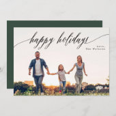 ハッピーホリデービューティフルホワイトクリスマスフォトカード シーズンカード (正面/裏面)