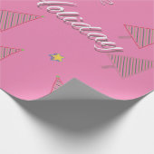 ハッピーホリデーピンクラッピング紙 ラッピングペーパー (角)