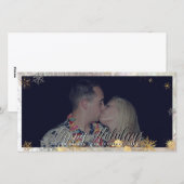 ハッピーホリデーフェイクシルバー+金ゴールドスノーフレーク シーズンカード (正面/裏面)