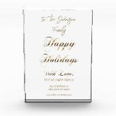 ハッピーホリデーフェイク金ゴールドスクリプユニークト フォトブロック (正面)