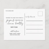 ハッピーホリデーフェイク金ゴールド文字フォトクリスマス ポストカード (裏面)