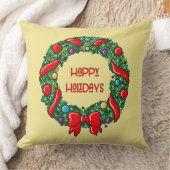 ハッピーホリデーフェスティバルお洒落リーフスタイリッシュ クッション (ブランケット)