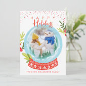ハッピーホリデーフェスティバルウィンタースノーグローブフォトカード シーズンカード (スタンド正面)