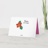 ハッピーホリデーフラミンゴピンクブライトグリーティング カード (裏面)