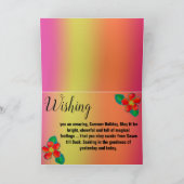 ハッピーホリデーフラミンゴピンクブライトグリーティング カード (内部)