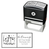 ハッピーホリデーフレームカスタムホリデーアドレス セルフインキングスタンプ (インサイチュ)