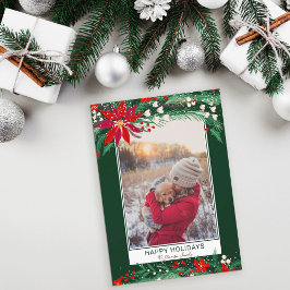 ハッピーホリデーフローラリース雪写真 シーズンカード