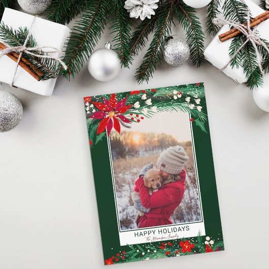 ハッピーホリデーフローラリース雪写真 シーズンカード