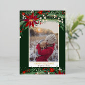 ハッピーホリデーフローラリース雪写真 箔シーズンカード (立ち正面)