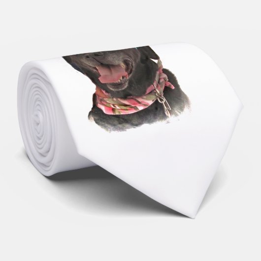 ハッピーホリデーブラックラブラドールレトリエバードッグ ネクタイ (ロール)