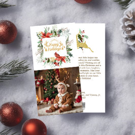 ハッピーホリデーベビーフォトクリスマスグリーティング シーズンカード