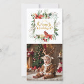 ハッピーホリデーベビーフォトクリスマスグリーティング シーズンカード (正面)