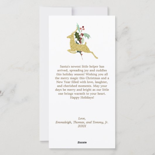 ハッピーホリデーベビーフォトクリスマスグリーティング シーズンカード (裏面)