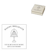 ハッピーホリデーベーカリーフードビジネスウッドアートスタンプ ラバースタンプ (押印)
