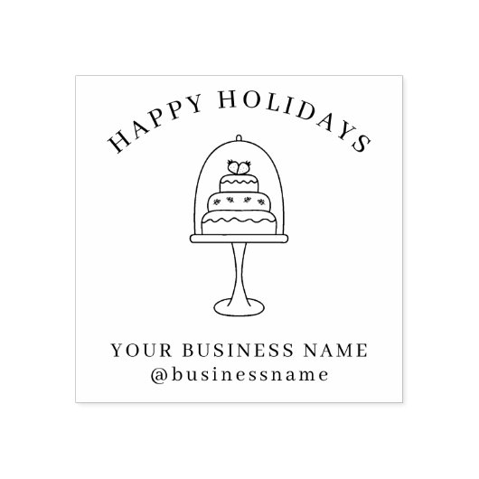ハッピーホリデーベーカリーフードビジネスウッドアートスタンプ ラバースタンプ (インプリント)