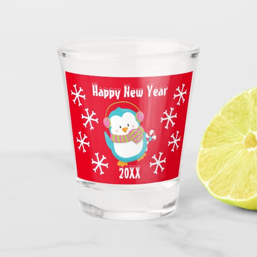 ハッピーホリデーペンギン ショットグラス (正面)