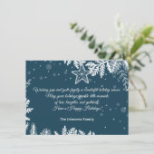 ハッピーホリデーホワイトブルークリスマススタイリッシュ シーズンカード (スタンド正面)