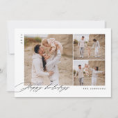 ハッピーホリデーミニマルファミリーフォトクリスマスカード シーズンカード (正面)