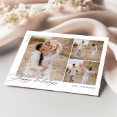 ハッピーホリデーミニマルファミリーフォトクリスマスカード シーズンカード