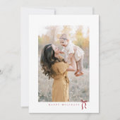 ハッピーホリデーミニマルbowフォトカード シーズンカード (正面)