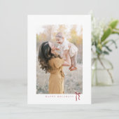 ハッピーホリデーミニマルbowフォトカード シーズンカード (スタンド正面)