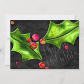 ハッピーホリデーメタリックルフィングホリーデザイン シーズンカード (正面)