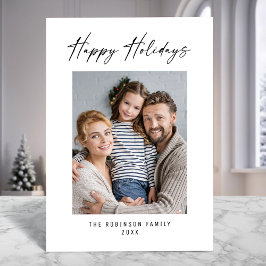 ハッピーホリデーモダンエレガントスタイリッシュ写真 シーズンカード