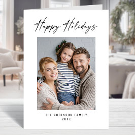 ハッピーホリデーモダンエレガントスタイリッシュ写真 シーズンカード