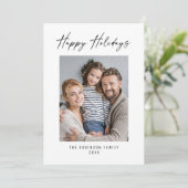 ハッピーホリデーモダンエレガントスタイリッシュ写真 シーズンカード (スタンド正面)