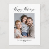 ハッピーホリデーモダンエレガントスタイリッシュ写真 シーズンポストカード (正面)