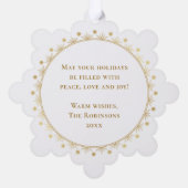 ハッピーホリデーモダンエレガントフェイク金ゴールド写真 オーナメントカード (裏面)