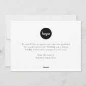 ハッピーホリデーモダンエレガント金ゴールドスクリプトビジネス シーズンカード (裏面)