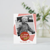 ハッピーホリデーモダンクリスマス写真はがき シーズンポストカード (スタンド正面)