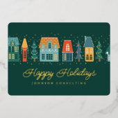 ハッピーホリデーモダンスウィンタースノーヴィレッジ 箔シーズンカード (正面)