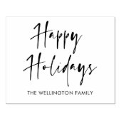 ハッピーホリデーモダンスクリプトギフトラップファミリー ラバースタンプ (インプリント)