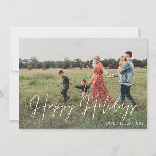 ハッピーホリデーモダンスクリプトフォト2カード (正面)