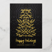 ハッピーホリデーモダンズクリスマスツリーダマスク 箔シーズンカード (正面)