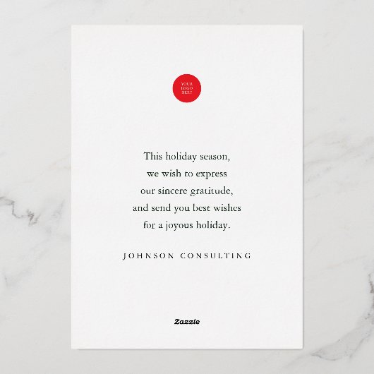 ハッピーホリデーモダンズクリスマスツリーダマスク 箔シーズンカード (裏面)