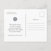 ハッピーホリデーモダンズスターズアンドゴールデンパインコーン 案内ポストカード (裏面)