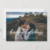 ハッピーホリデーモダンタイポグラフィフォトクリスマス シーズンカード (正面)