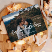 ハッピーホリデーモダンタイポグラフィフォトクリスマス シーズンカード