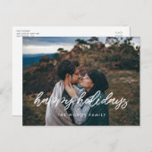 ハッピーホリデーモダンタイポグラフィ写真 ポストカード (正面/裏面)