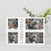 ハッピーホリデーモダンファミリーフォトクリスマスカード シーズンカード (スタンド正面)