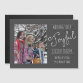 ハッピーホリデーモダンファミリーフォト磁気カード (正面/裏面)