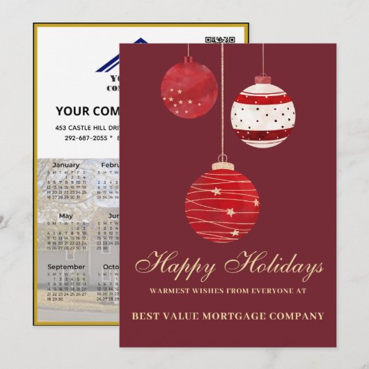 ハッピーホリデーモダンフォトカレンダー事業 シーズンカード (正面/裏面)