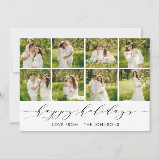 ハッピーホリデーモダンフォトコラージカード シーズンカード (正面)